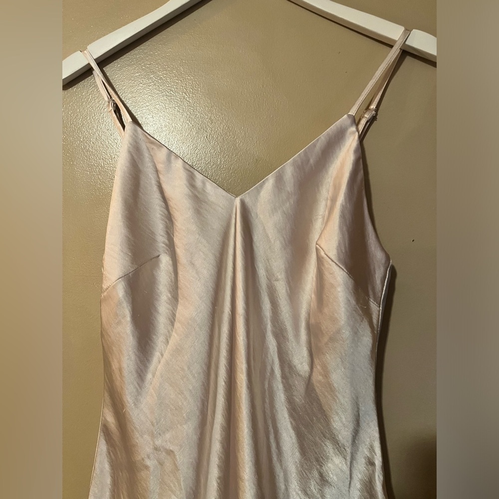 Dress Forum taupey V-Neck Slip Dress silky soft sheath satin - Picture 7 of 10